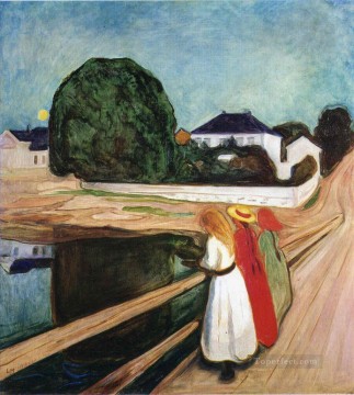 Expresionismo Painting - Las chicas del puente 1901 Edvard Munch Expresionismo